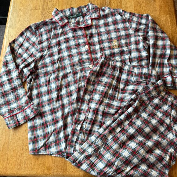 Lauren Ralph Lauren Holiday Plaid Pajama Set Size 3X - Picture 2 of 15